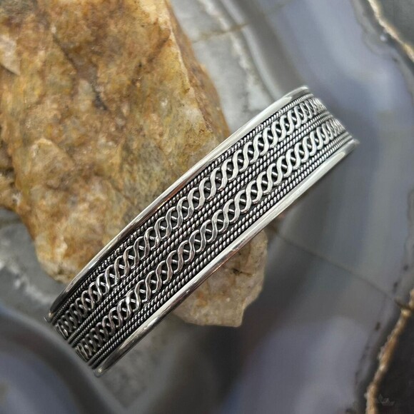 Sterling Silver Flexible & Adjustable Woven RopeFashion Bracelet For Women main image 4